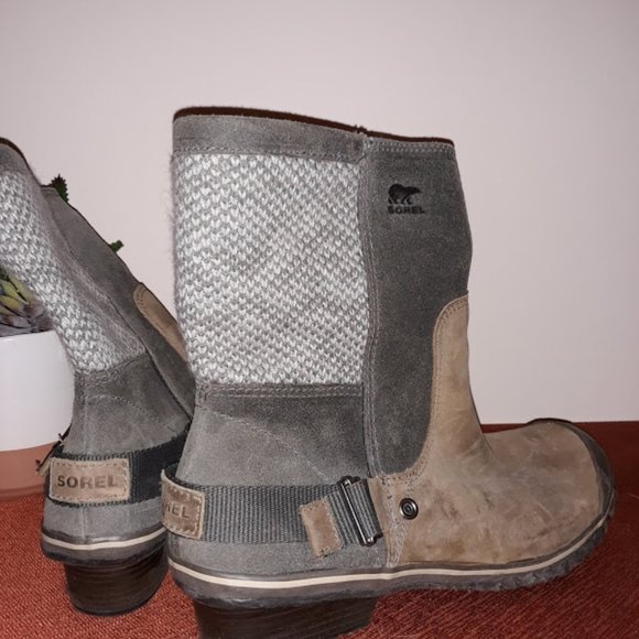 Genuine Sorel Taupe Suede and Tweed Short Boots - Picture 4 of 4